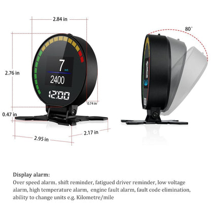 Car Hud Head Up Display Water Temp Speed Voltage