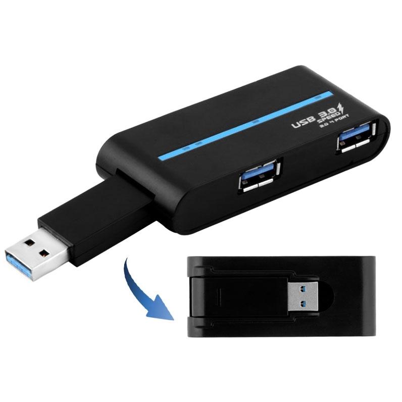 4-Port Usb Hub With 180° Rotation Black