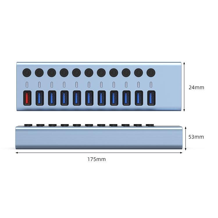 11-In-1 Usb 3.0 Hub With Switch & Power Supply
