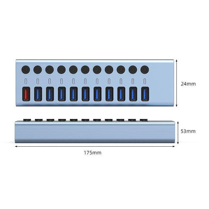 11-In-1 Usb 3.0 Hub With Switch & Power Supply