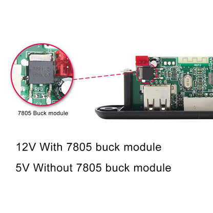 12V Car Mp3 Player Board W / Fm Radio Bluetooth Recording - Usb Tf Aux