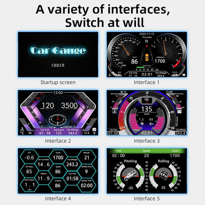 4.5 Inch Hd Obd Lcd Car Gps Slope Meter Hud Display