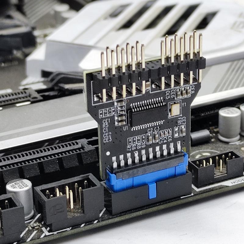 Usb3.0 19Pin To Dual 9Pin Header Board 1 To 2 Male Usb 2.0 Hub