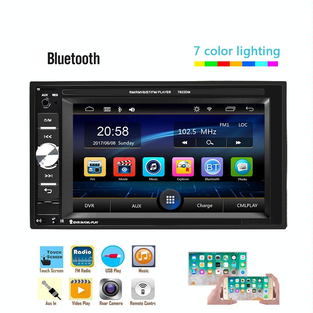 6.2 Inch Car Dual Din Hd Mp5 Player W / Bluetooth Fm Phone Link Tf Card & Remote
