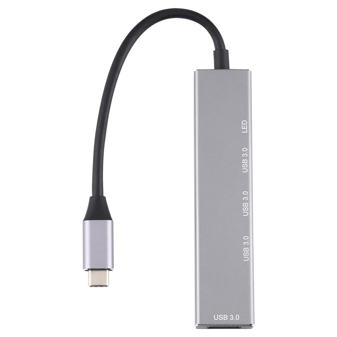 4-Port Usb-C Aluminum Alloy Hub With Led Indicator