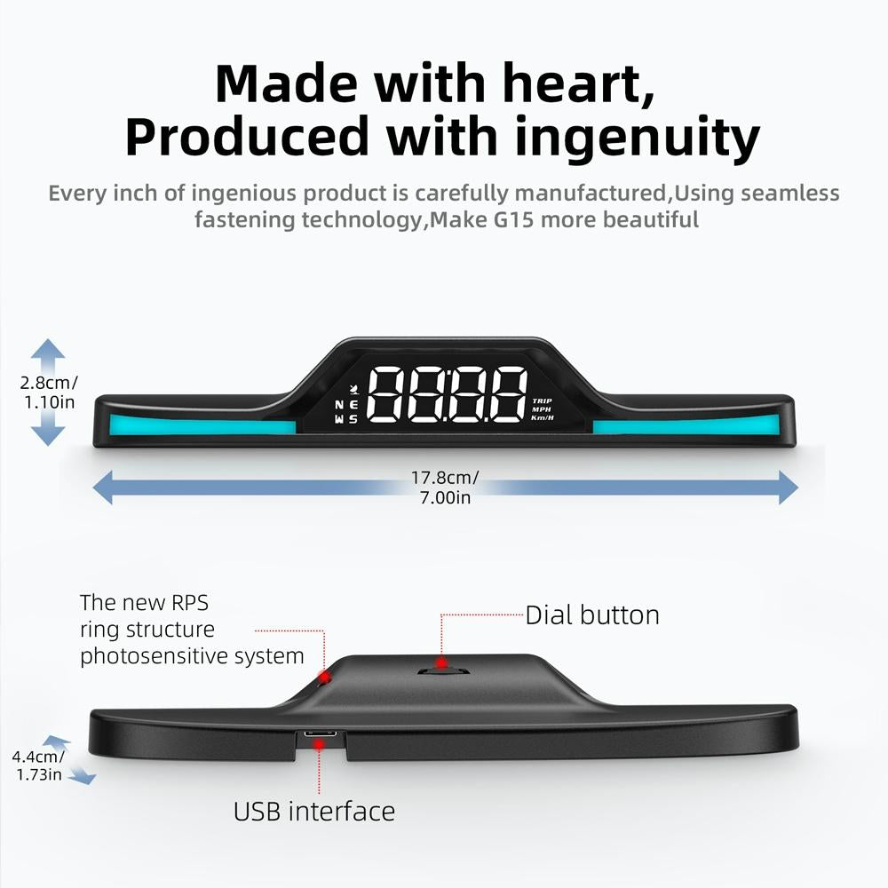 Hd Gps Head Up Display With Ambient Light