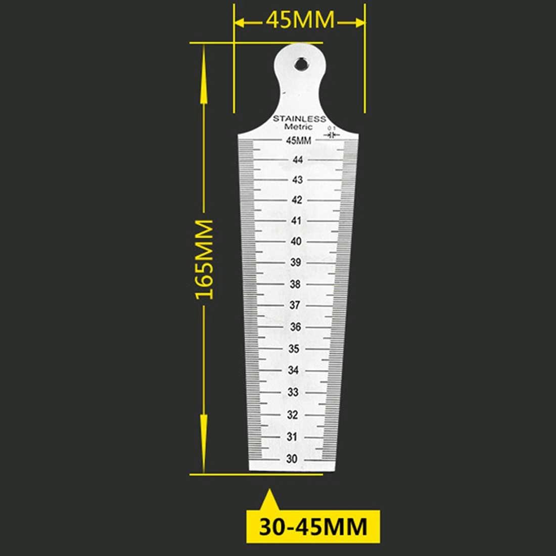 Stainless Steel Taper Gauge for Measuring Wedge Gaps 30-45mm