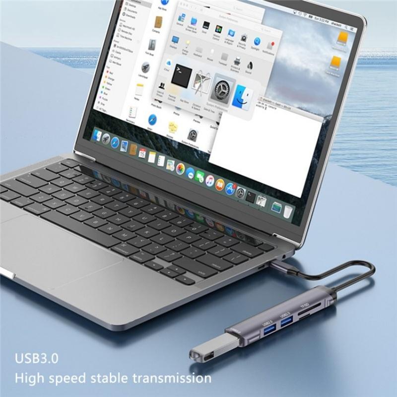 Type-C Usb Hub With Usb2.0X2 Usb3.0 And Tf / Sd Card Slots