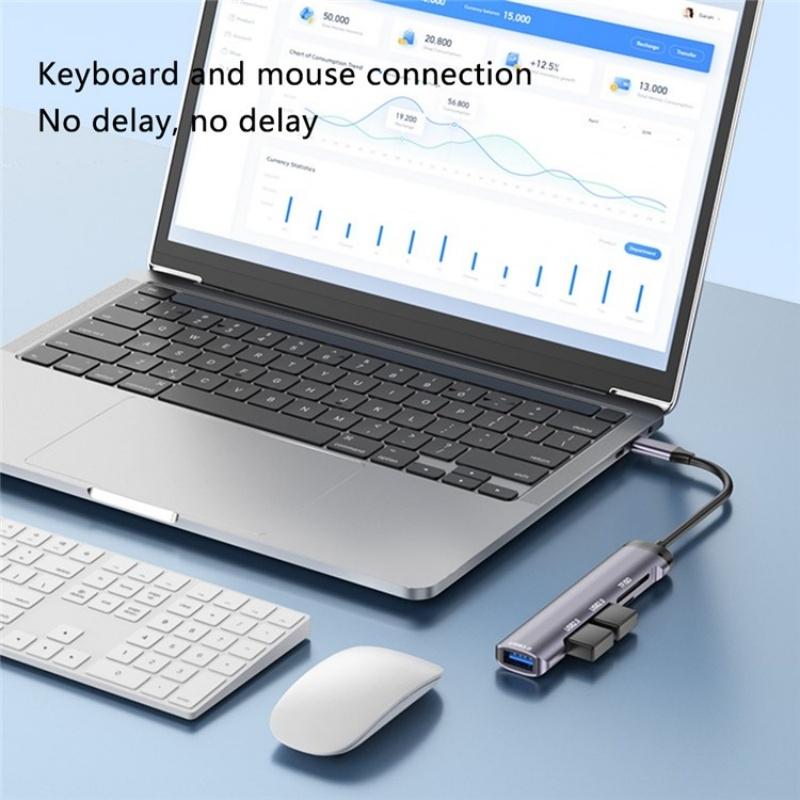 Type-C Usb Hub With Usb2.0X2 Usb3.0 And Tf / Sd Card Slots
