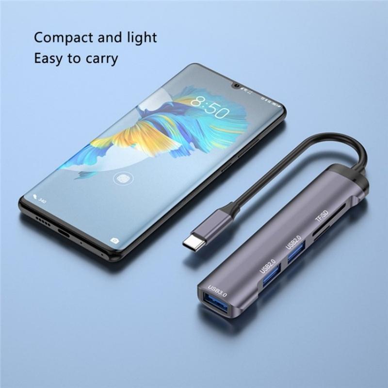 Type-C Usb Hub With Usb2.0X2 Usb3.0 And Tf / Sd Card Slots
