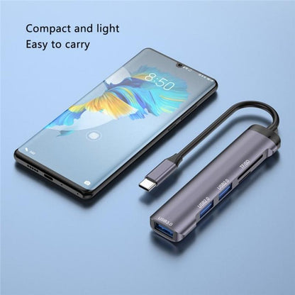 Type-C Usb Hub With Usb2.0X2 Usb3.0 And Tf / Sd Card Slots