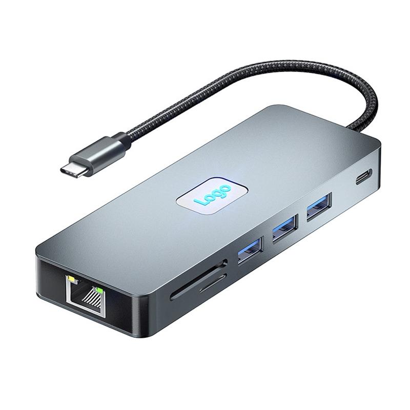 11-In-1 Type-C Docking Station With Usb Pd Sd / Tf Rj45 Vga Hdtv 3.5Mm