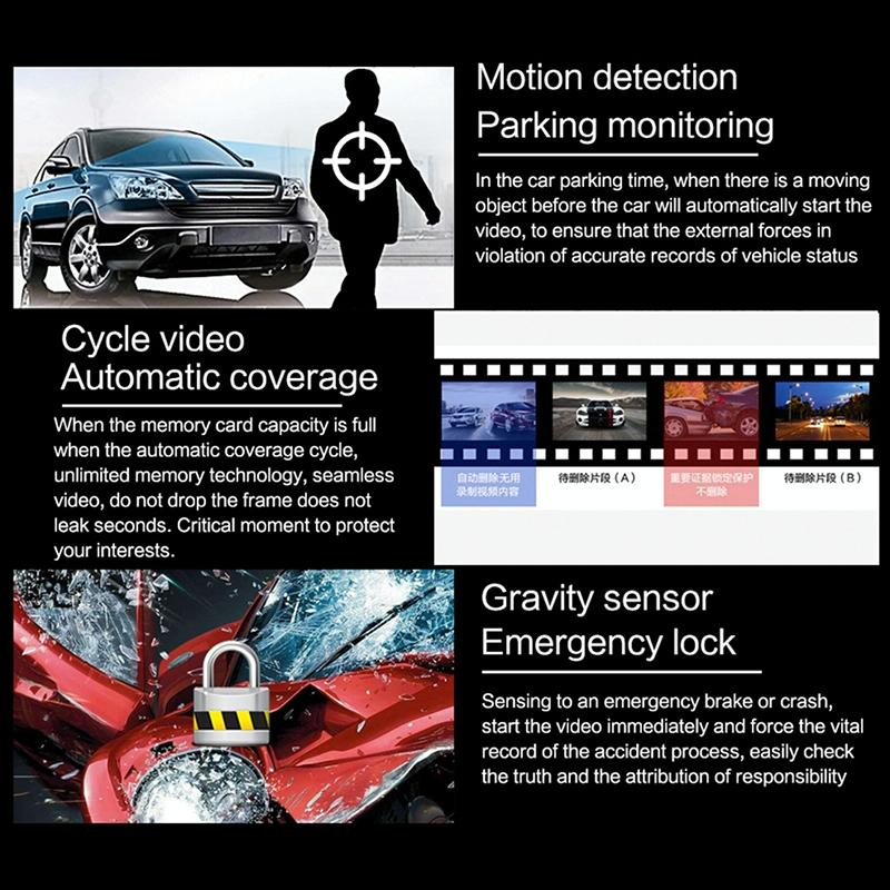 1080p Hd Night Vision Driving Recorder - 4.5 Inch Shimmer Single Record