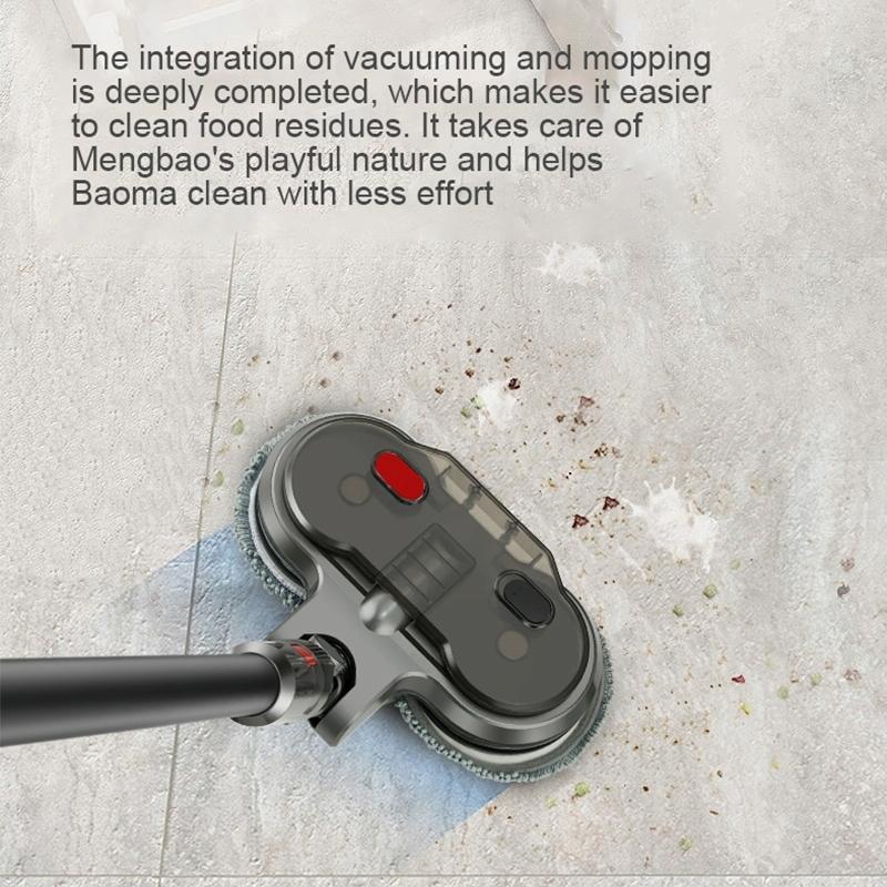 Electric Wet Dry Mopping Head with Water Tank for Dyson V15 - 6pcs Rag