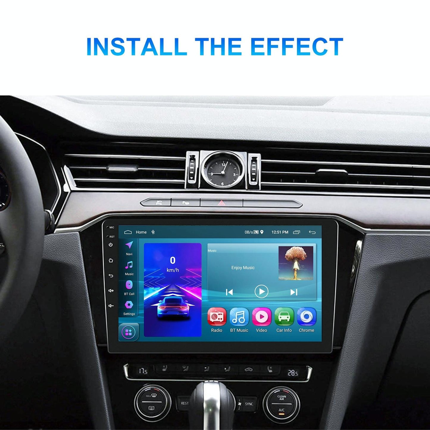 9 Inch Car Android Navigation Screen With Carplay - 2 + 64G
