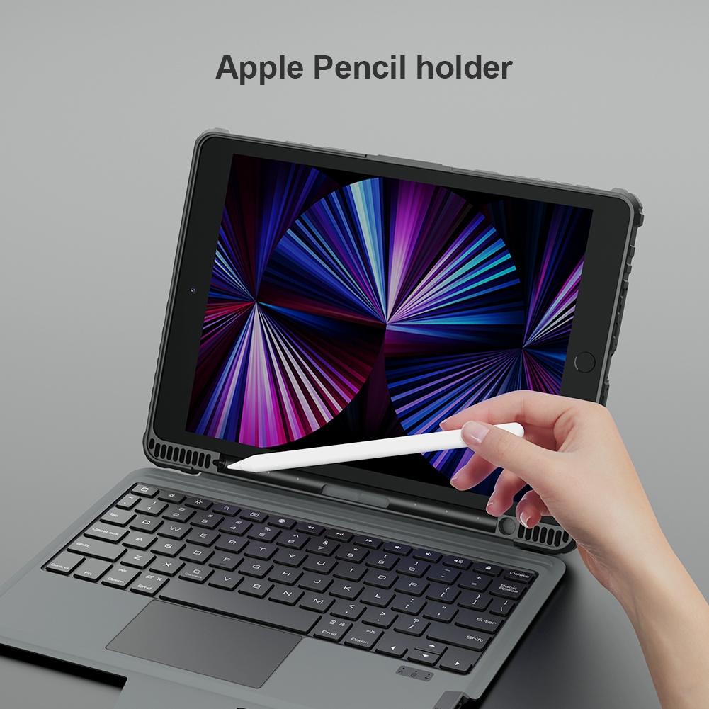 6-Row Keyboard Case For Ipad 10.2 2019 / 2020 / 2021 With Bumper Combo