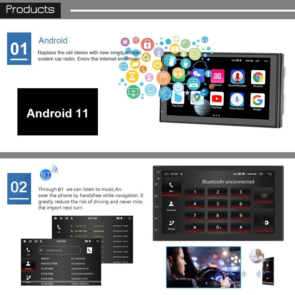 7 Inch Android Wifi Car Navigation Reversing Video Player - 2 + 32G