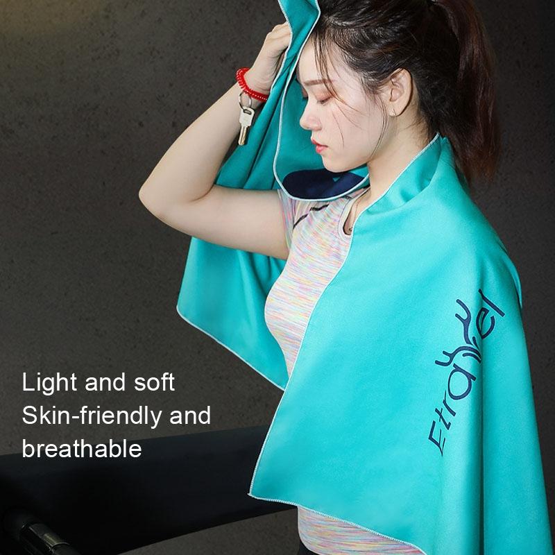 Double-sided Fleece Bath Towel - Quick-drying Small Black