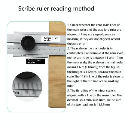 Portable Woodworking Scribing Ruler - 0-200mm