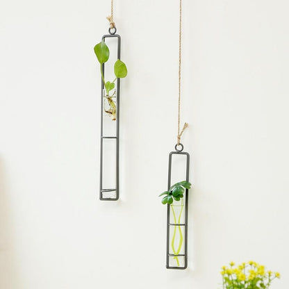 Charming Iron Art Glass Wall Hanging for Home Gardening - Small Size