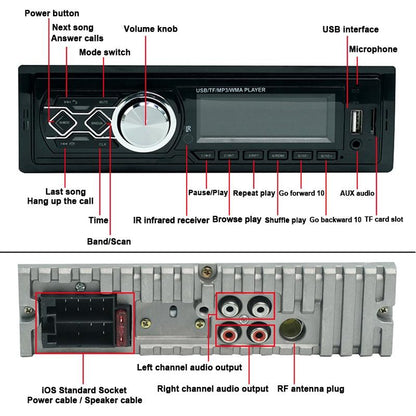 Bluetooth Car Mp3 Player - Usb / Sd / Fm Radio - Hd-1789