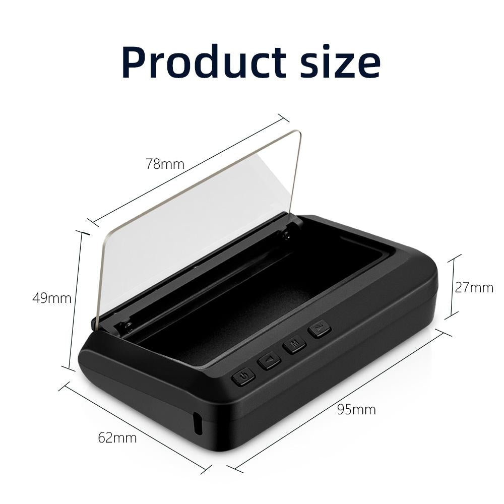 Car Hud Head Up Display Obd2 Eliminates Fault Codes & Alerts For Overspeed