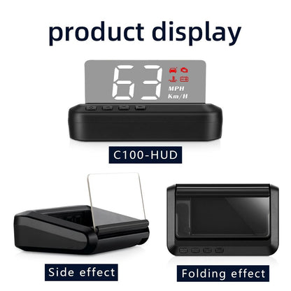 Car Hud Head Up Display Obd2 Eliminates Fault Codes & Alerts For Overspeed