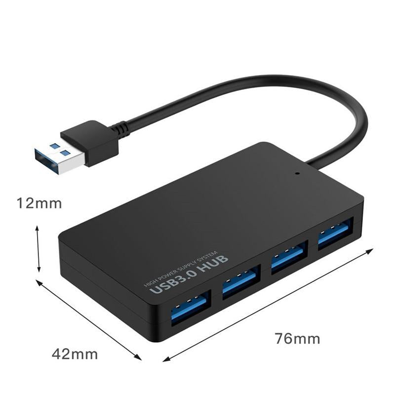 4-Port Usb Adapter Cable High-Speed Docking Station & Multi-Interface Hub Black