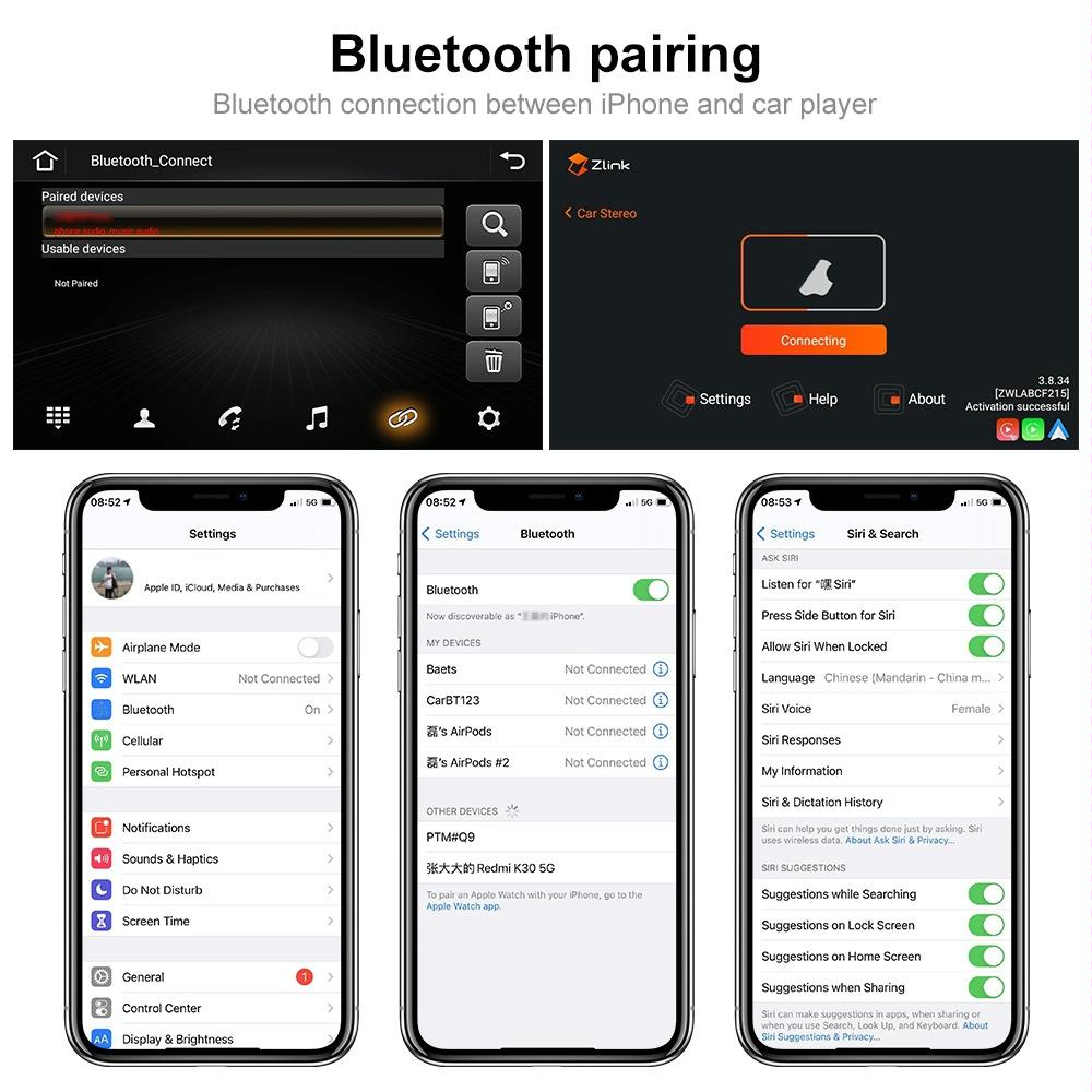 7 Inch Android Car Navigation Player With Wireless Carplay - 2 + 32G