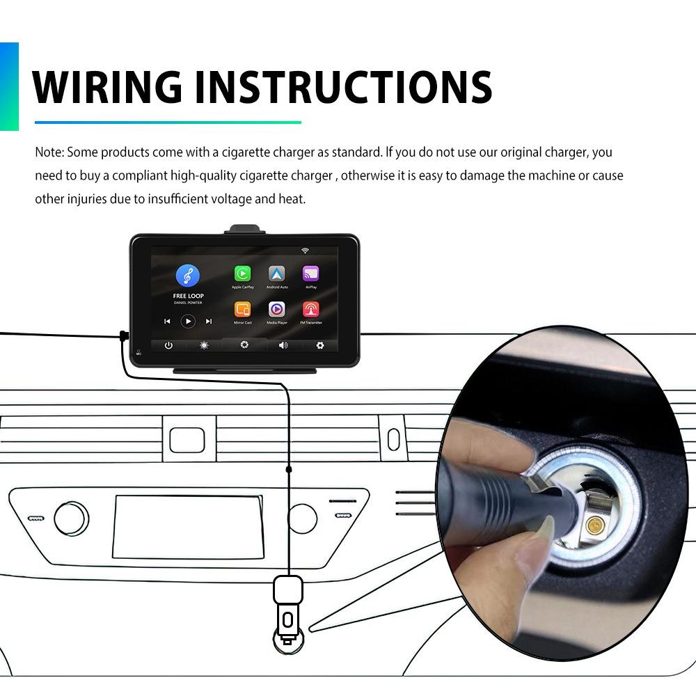 7 Inch Hd Smart Screen Carplay Android Auto 16G Memory Card
