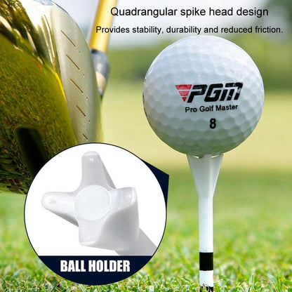 30-pack Golf Ball Tees with Limit Scale Line - Green 83mm - Qt027-White