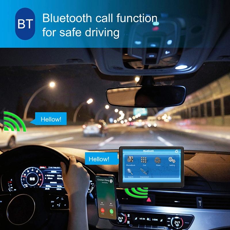 7 Inch Car Gps Navigator 8G + 256M Capacitive Screen Bluetooth Reverse Image - Europe Map