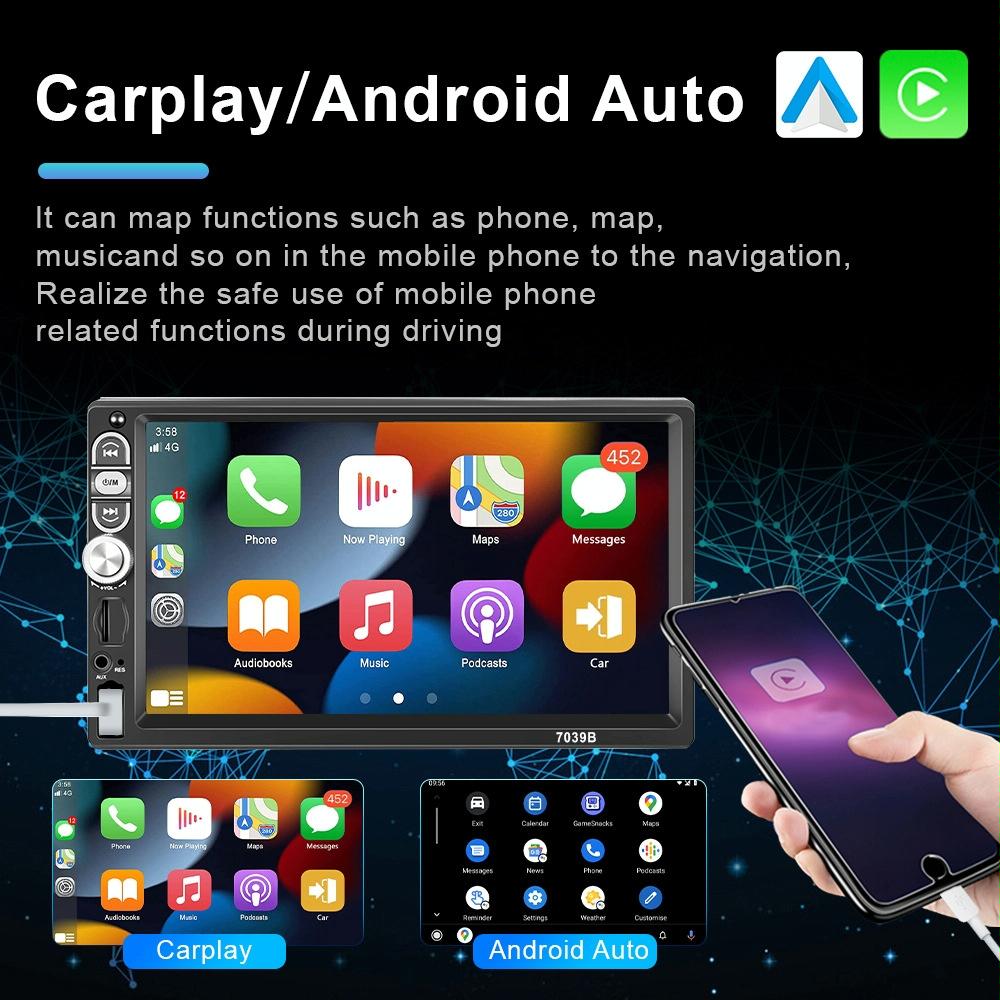 7 Inch Mp5 Bluetooth Carplay Player With Reversing Image - Universal Wired Integration