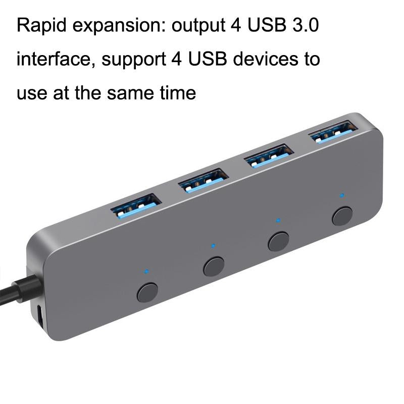Usb 3.0 4-Port Type-C Aluminum Alloy Hub 30Cm Cable