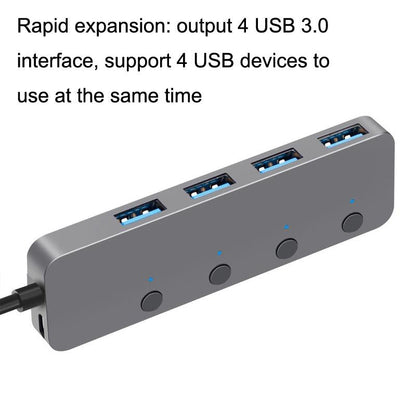 Usb 3.0 4-Port Type-C Aluminum Alloy Hub 30Cm Cable