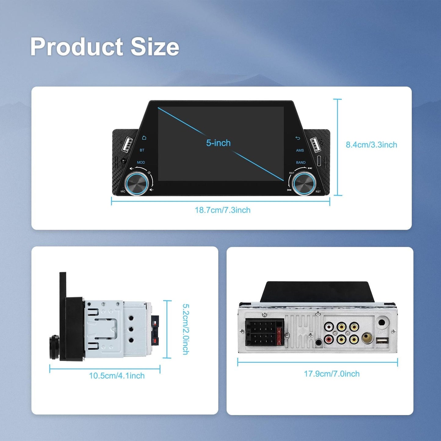 5 Inch Car Multimedia Player - Mirror Link / Steering Wheel Control - Standard