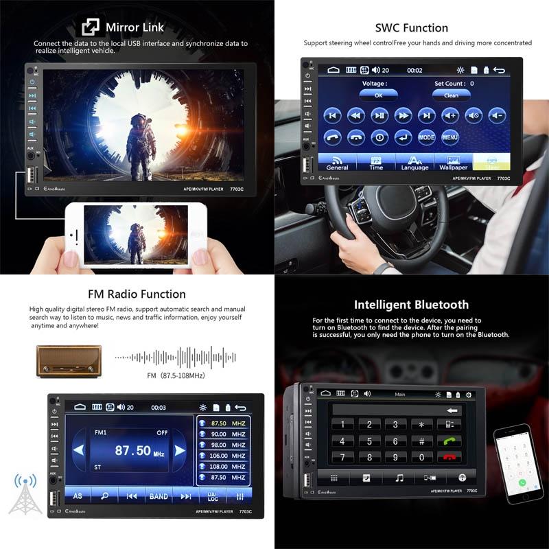 7 Inch Car Double Butt Mp5 Bluetooth Player - Universal Fit