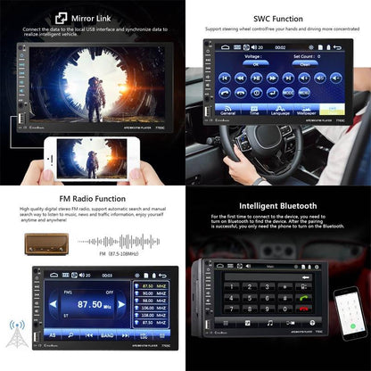 7 Inch Car Double Butt Mp5 Bluetooth Player - Universal Fit