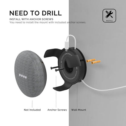 Smart Speaker Wall Bracket for Amazon Echo Dot 3 - Black by Ahastyle - For Google Home Mini Black