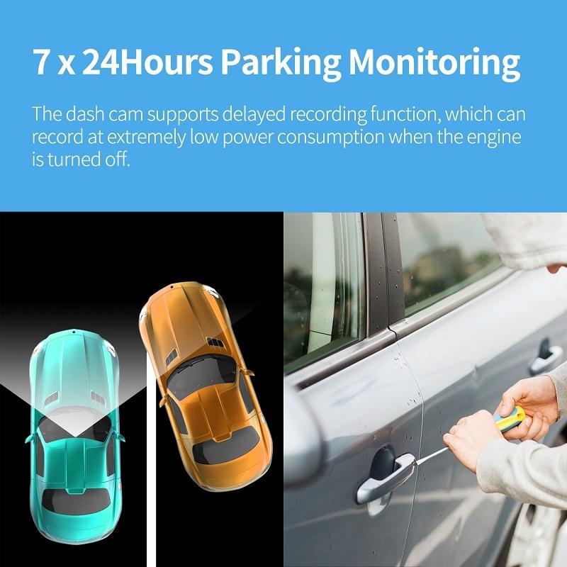 High Definition Car Wifi Dash Cam with Night Vision - 2k - Dual Recording 2K+720P