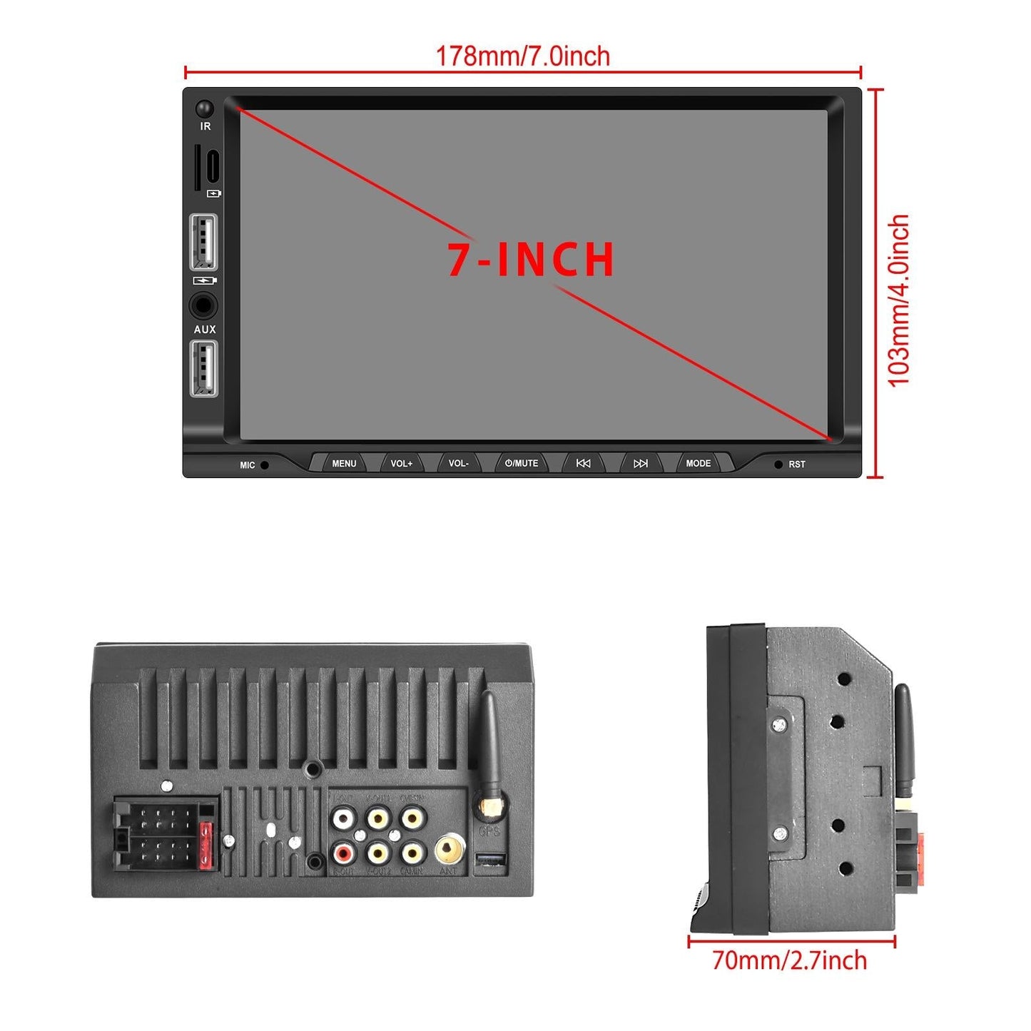 7 Inch Car Mp5 Player Carplay / Android Auto / Mirror Link / Bluetooth - Standard - Standard Edition