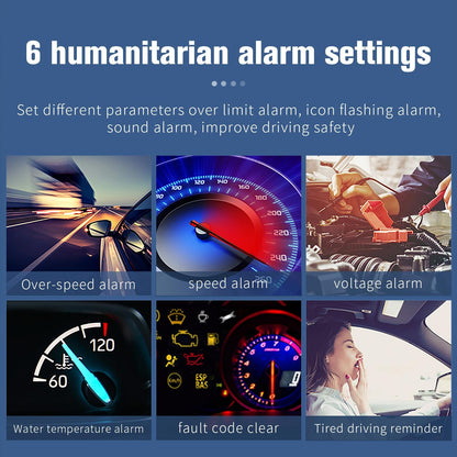 Car Hud Head Up Display Gps Speed Meter Obd2 Diagnostic Tool