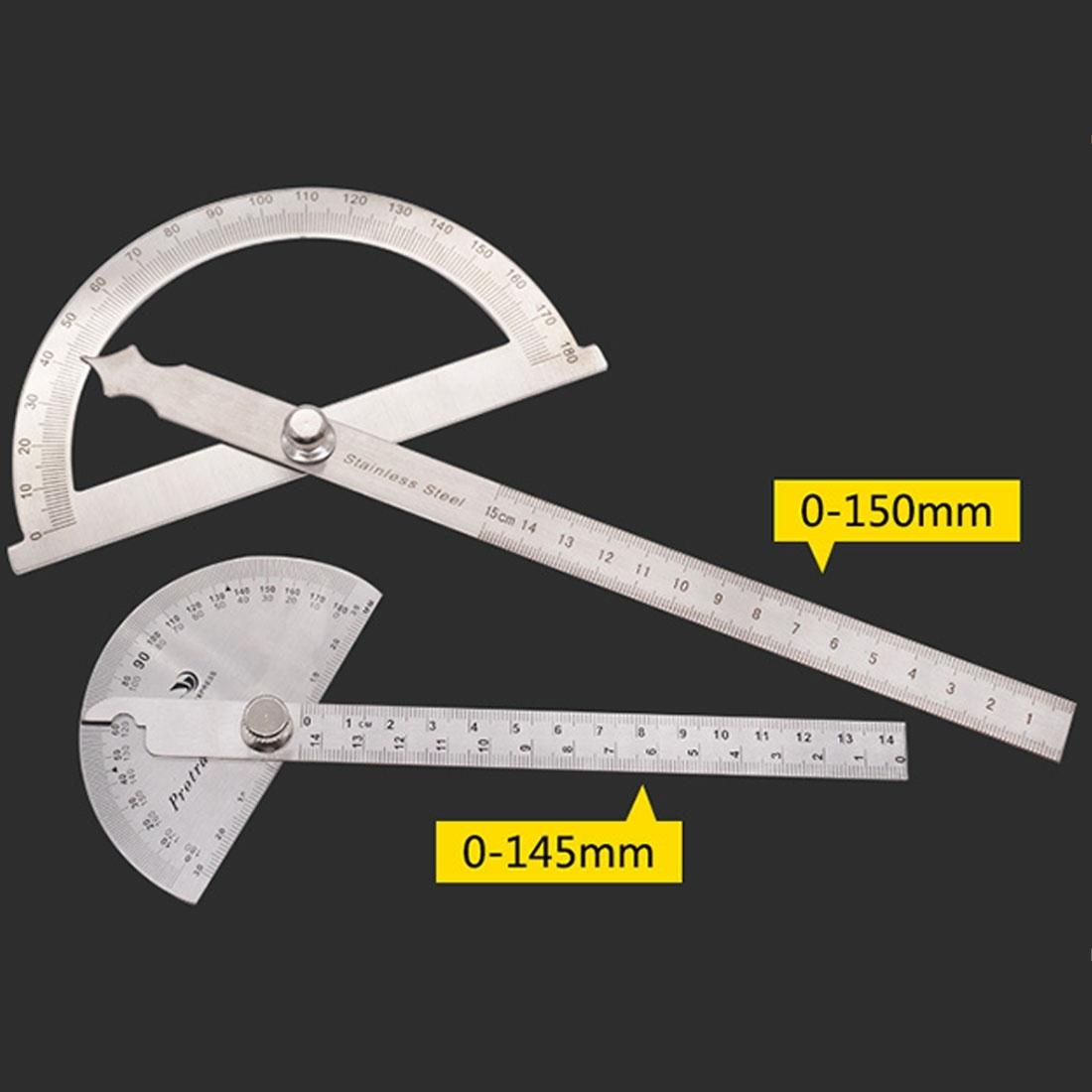 Stainless Steel Protractor with 0-150mm Arm for 0-180 Degree Angles