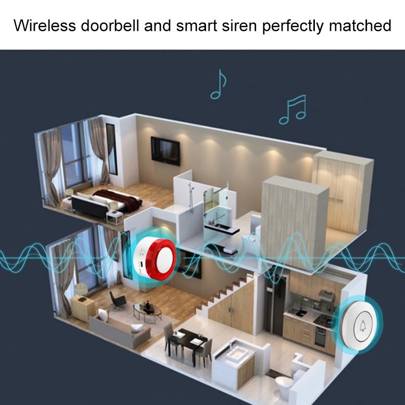 Anti-Theft Wireless Doorbell Button Alarm - Compact