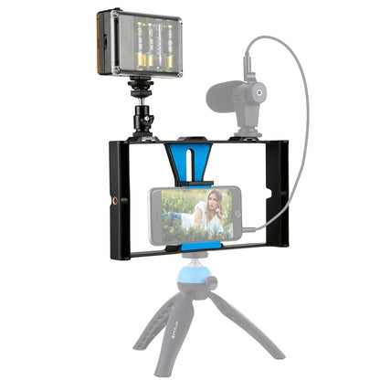 Vlogging Live Broadcast Led Selfie Light Kit With Tripod Head - Blue
