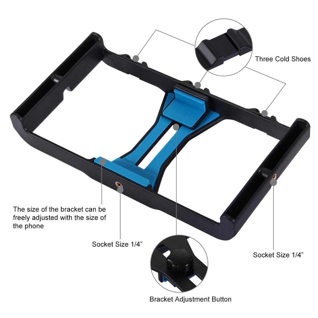Vlogging Live Broadcast Led Selfie Light Kit With Tripod Head - Blue