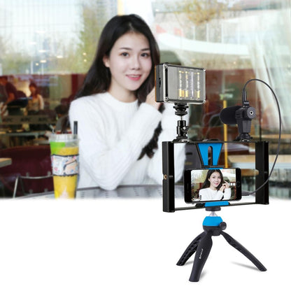 Vlogging Live Broadcast Led Selfie Light Kit With Tripod Head - Blue