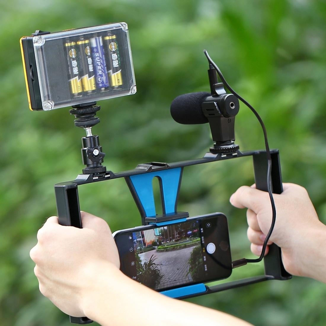 Vlogging Live Broadcast Led Selfie Light Kit With Tripod Head - Blue