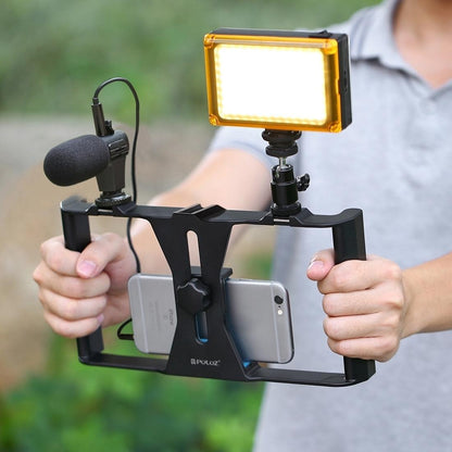 Vlogging Live Broadcast Led Selfie Light Kit With Tripod Head - Blue