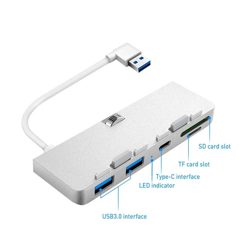 Type-C + Usb3.0 + Sd / Tf Card Reader Hub Adapter